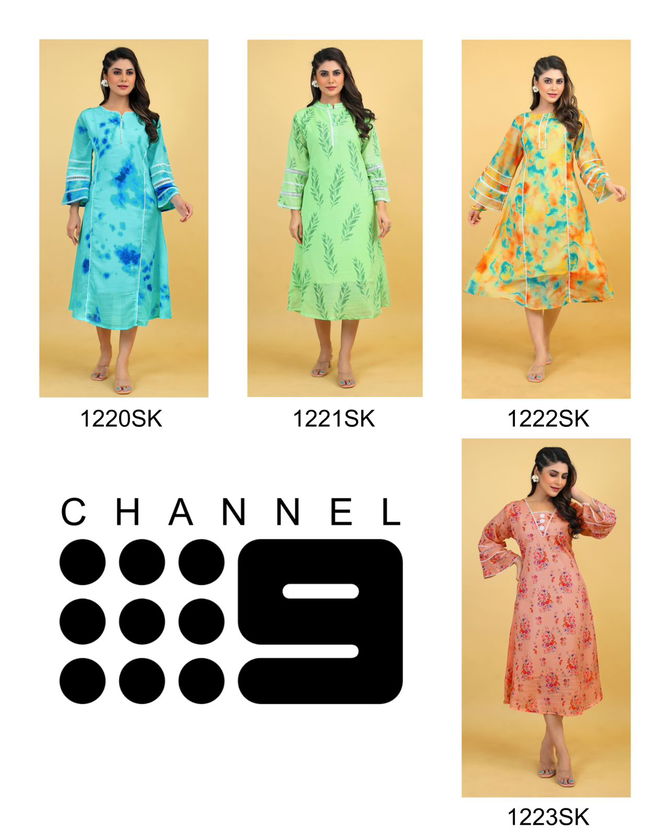 Series 1220SK To 1223SK By Channel 9 Printed Long Kurtis Catalog